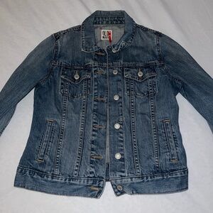 Old Navy Medium Blue Denim Jacket with Button Front